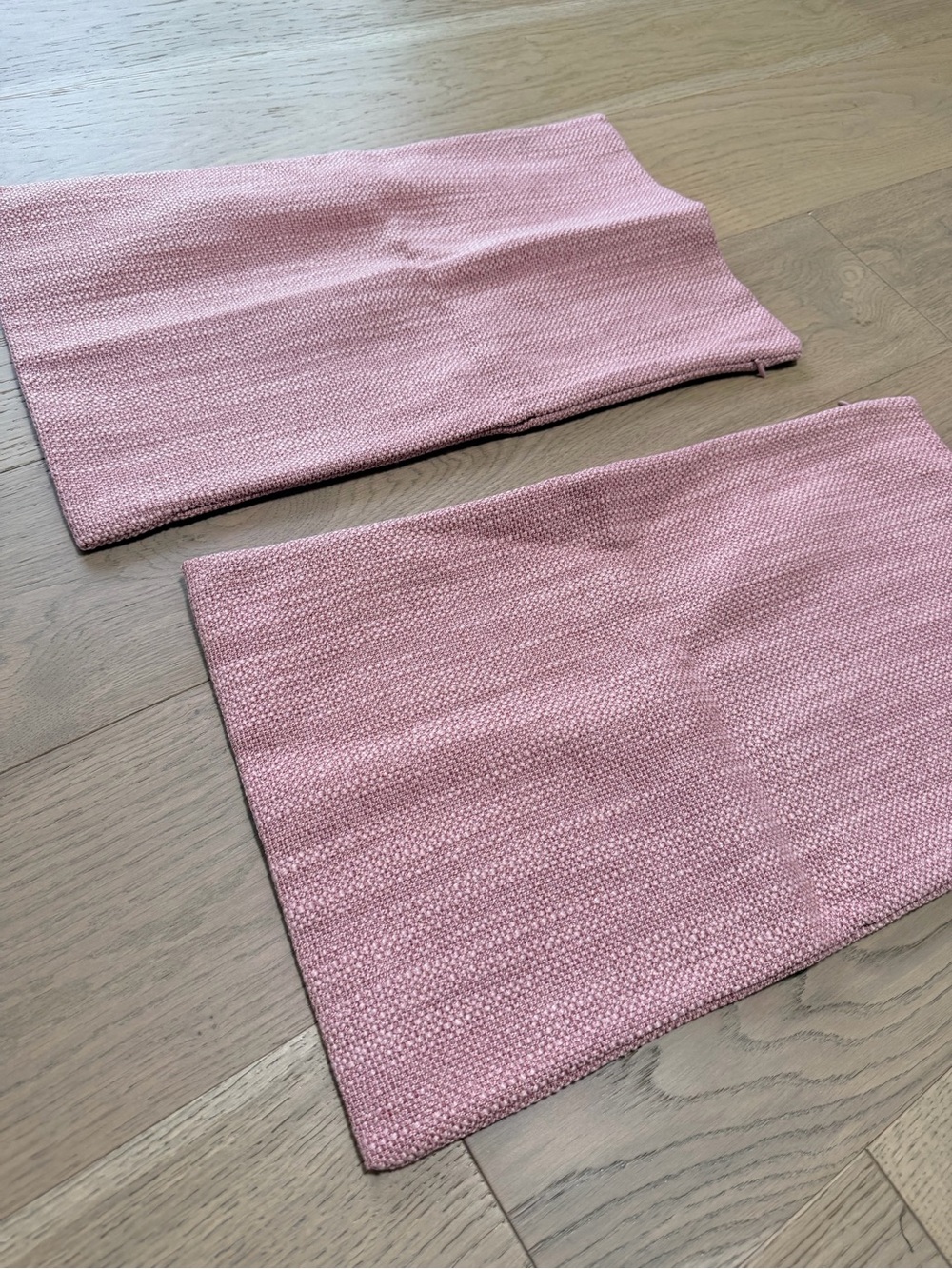 Two rectangular pink pillowcases new